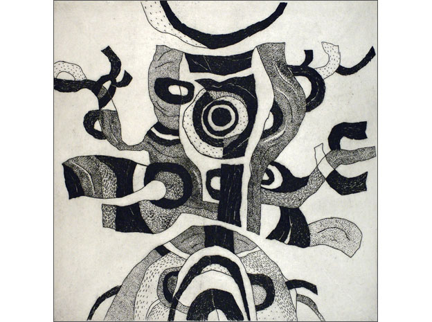 L’ARBRE NOUÉ, 1971, eau-forte sur zinc, 400x400 mm, 1 état, 50 ex. et 5 épreuves d’artiste.