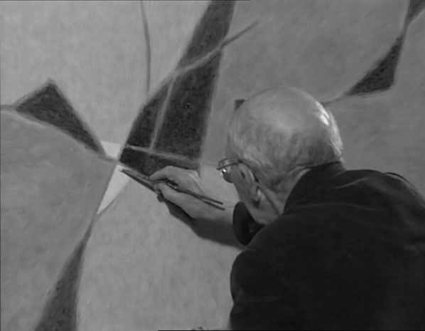 Jorj Morin à La Possonnière dans les années 80, image extraire du film « Jorj Morin, du dessin au dessin », D. Hervouët et l’ARHA.