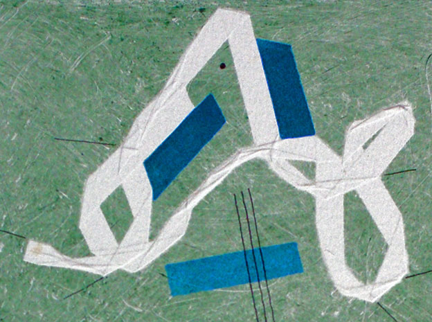 BAVARDAGE (détail), 1986, monotype et dessin 30x19,5cm, daté, signé.