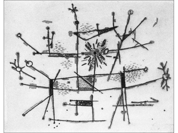 LE CHEVAL DE TROIE, 1953, eau-forte, 140x180 mm.