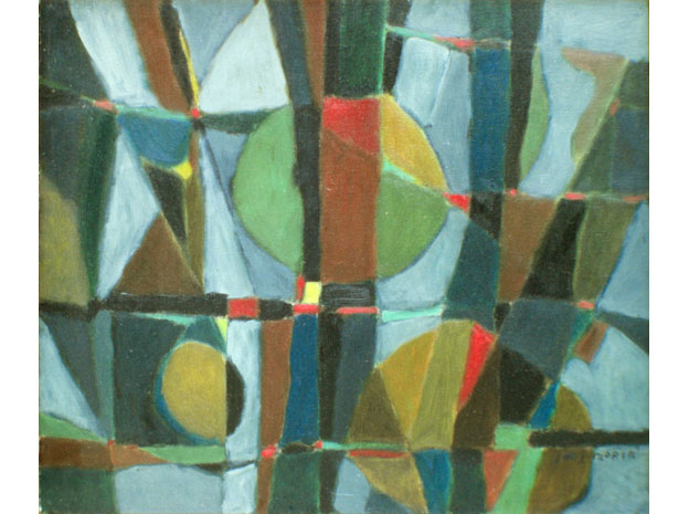 56-06 FRUITS, 1956, huile, 46x55cm, signé Jorj Morin en bas à droite