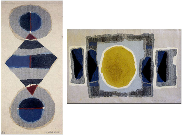 < LANCELOT, 72, tapisserie 173x78cm, lissier P. Daquin > RETENIR LE SOLEIL, 71, tapisserie 133x213cm, lissier P. Daquin